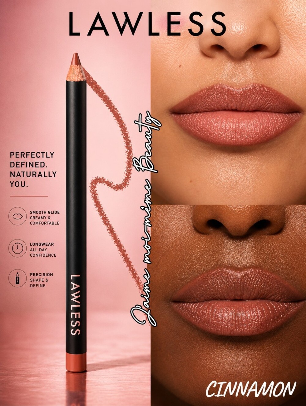 Lawless Forget The Filler Lip Liner in Cinnamon - Warm Nude